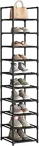 SONGMICS - Shoe Rack, 10 Tier, 13 x 13 x 68.1 Inches, Metal Frame, Black