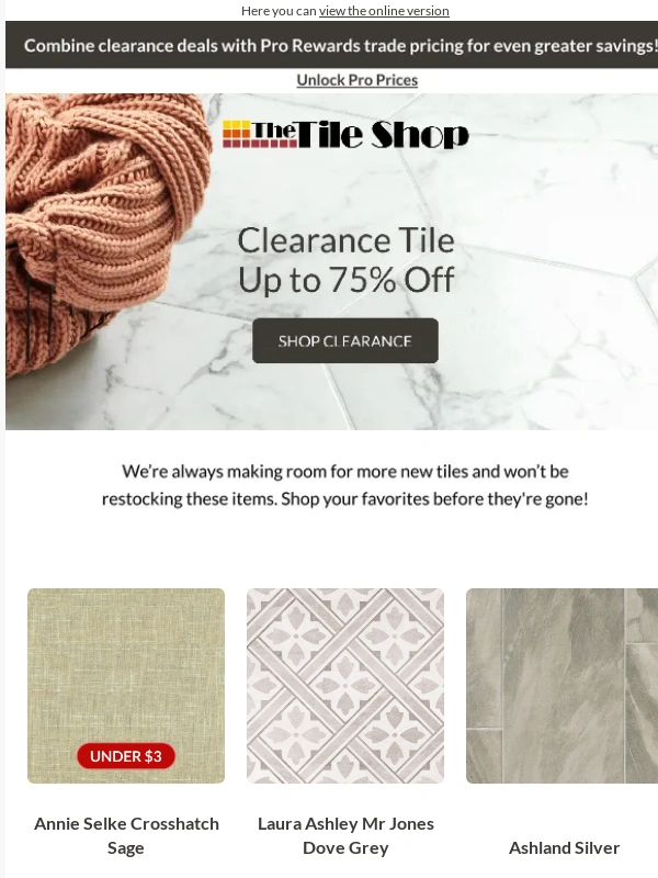 The Tile Shop - ? Huge discounts on clearance tiles! ?