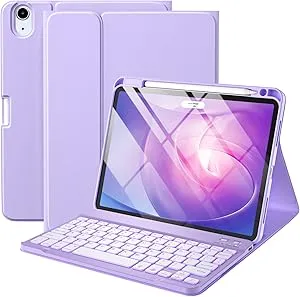 Keyboard Case - Compatible with iPad Air 11", Keyboard-Backlit, Detachable, Folio Cover, Purple