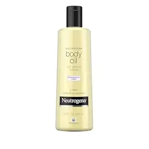 Neutrogena Body Oil Light Sesame Formula, 8.5 fl oz, Fragrance Free Radiant Glow Moisturizer for Dry Skin and Massage Oil with Sesame Oil, Bath & Shower Oil For Smooth and Hydrated Skin