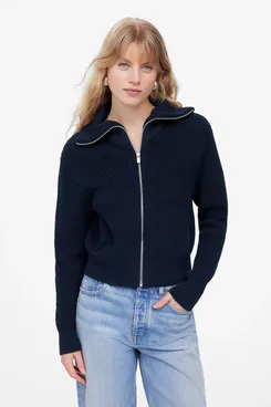 Madewell Ribbed Zip-Front Cardigan