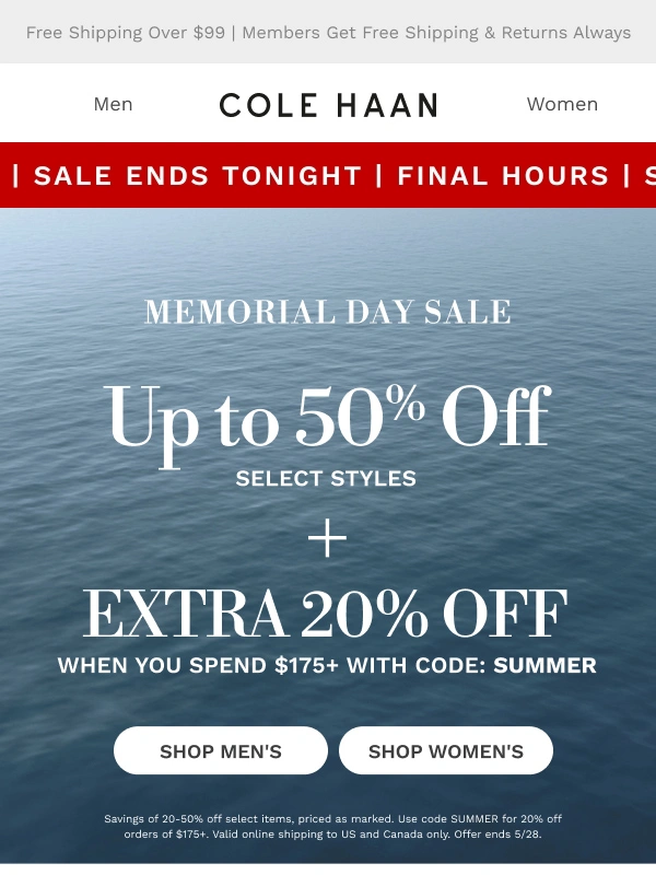 Cole Haan - LAST CALL | Up to 50% off + extra 20% off $175+