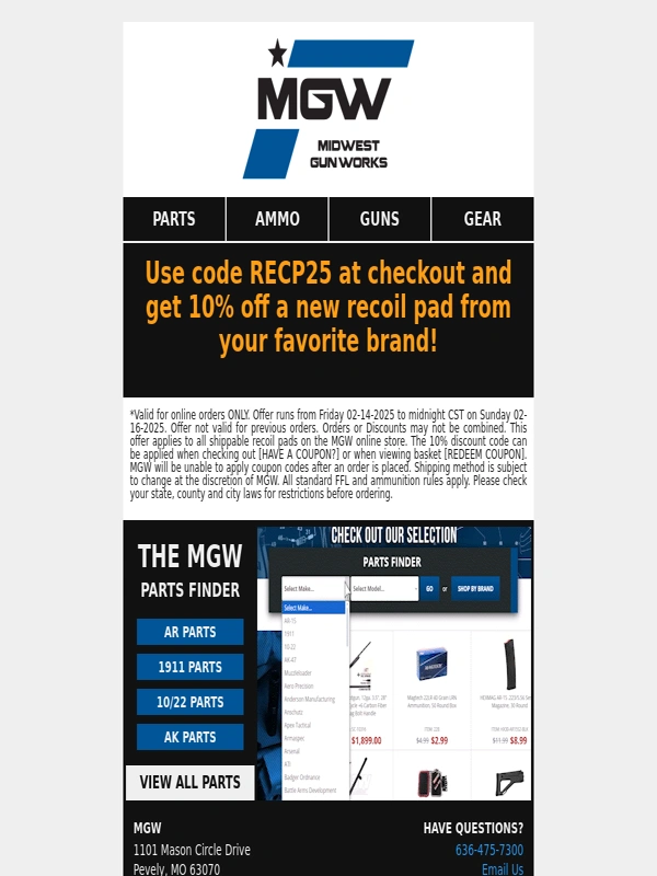 Midwest Gun Works - A good gun needs a good recoil pad! ???