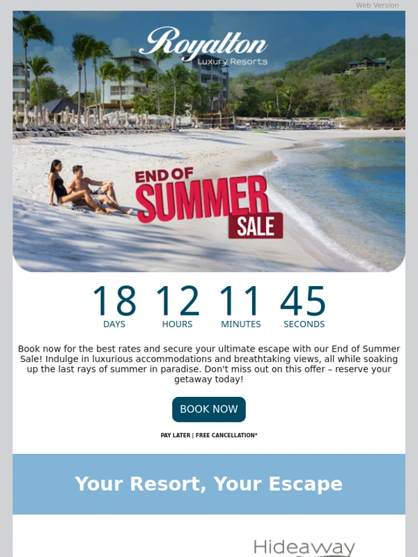 Royalton Resorts - ACTION NEEDED: Final Days Ahead – End of Summer Sale ☀️