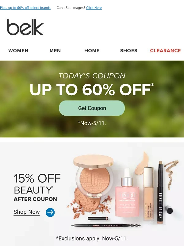 Belk - Treat Mom,or treat yourself ? Your 15% off beauty coupon is here