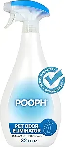 POOPH® Pet Odor Eliminator Spray - Patented NO Fragrance NO Harsh Chemicals Organic Odor Eliminator Works On-Contact Home, Auto, Upholstery, and more Fast Easy Safe for Pets, People and the Planet!