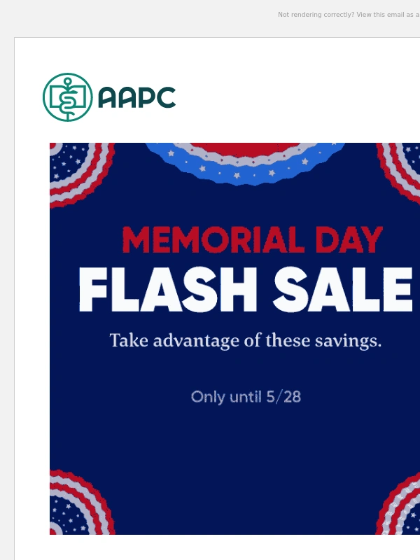 AAPC - AAPC's Memorial Day Sale