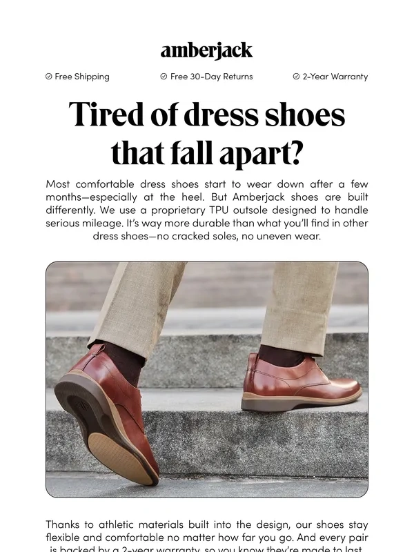 Amberjack - Dress shoes that don’t wear out
