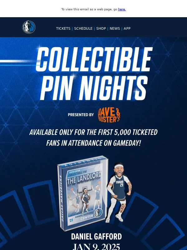 Dallas Mavericks - 3 Collectible Pin Nights Left!