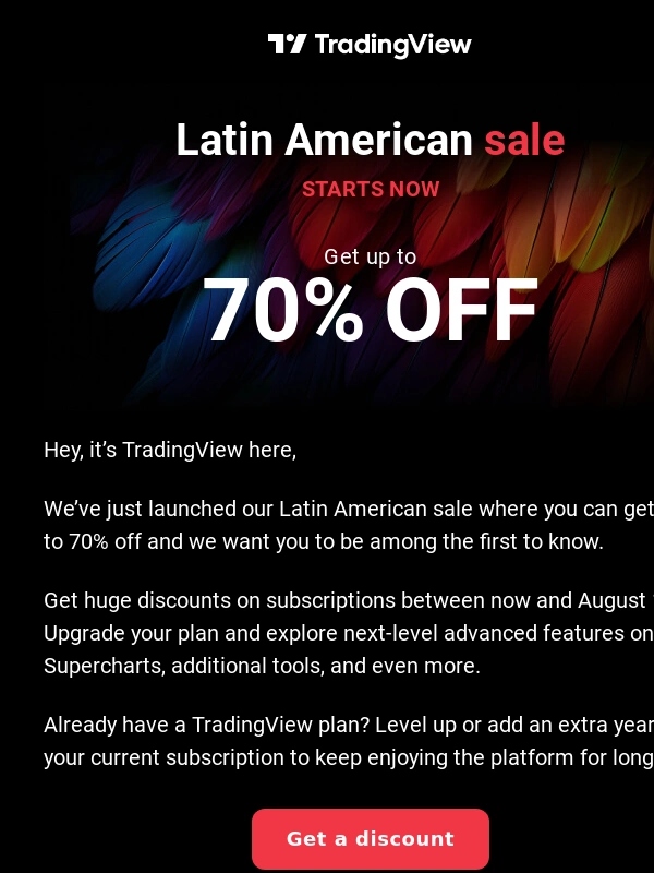 TradingView - Up to 70% off in our Latin America sale