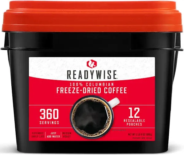 ReadyWise 360 Servings Freeze-Dried Coffee Bucket