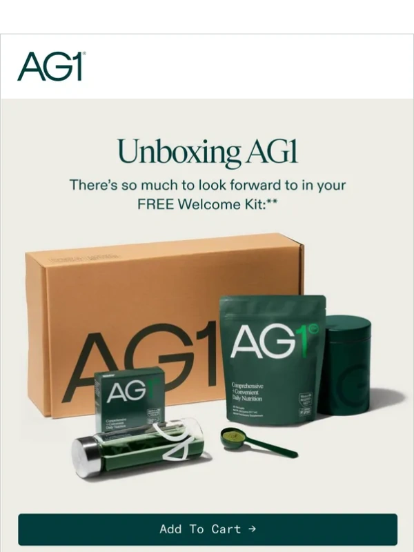 AG1 by Athletic Green - Don’t miss out on AG1-powered days