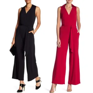 Nina Leonard Tie Waist Jumpsuit