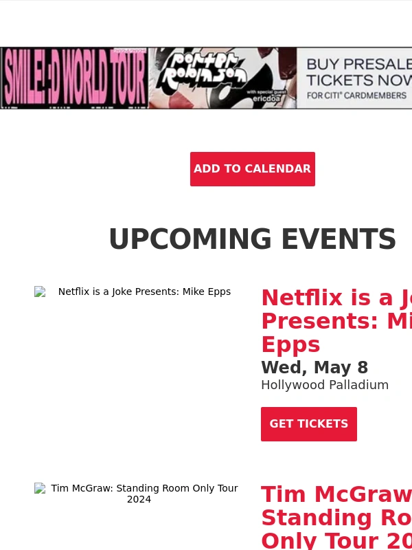 Live Nation - Concert Week is Coming! Plus Your Upcoming Concert Lineup
