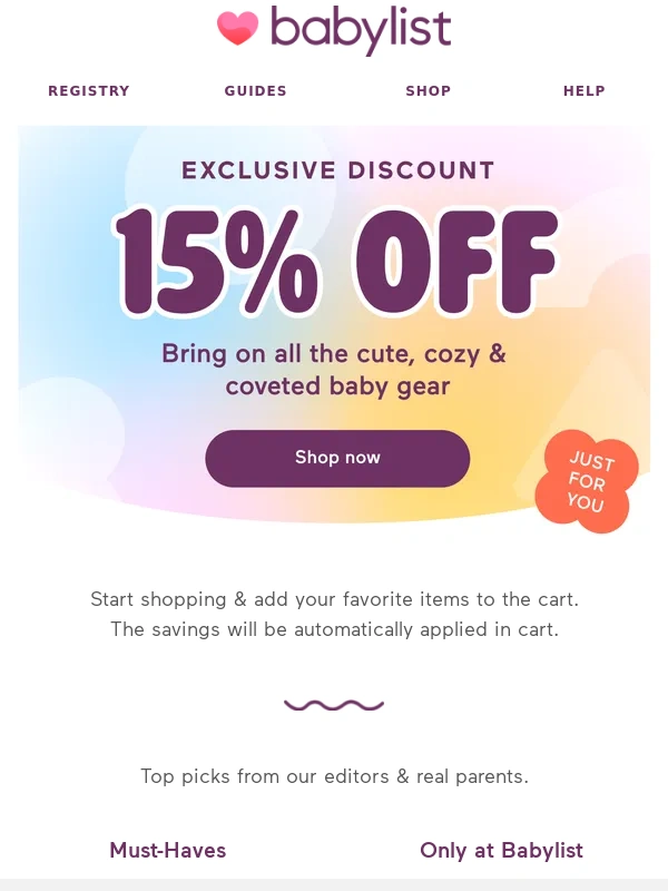 Babylist - Open for 15% off with your registry discount