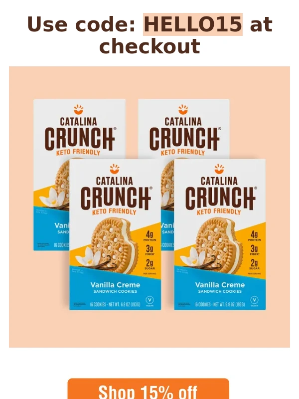 Catalina Crunch - Don’t forget about your delicious snacks (& 15% off!)
