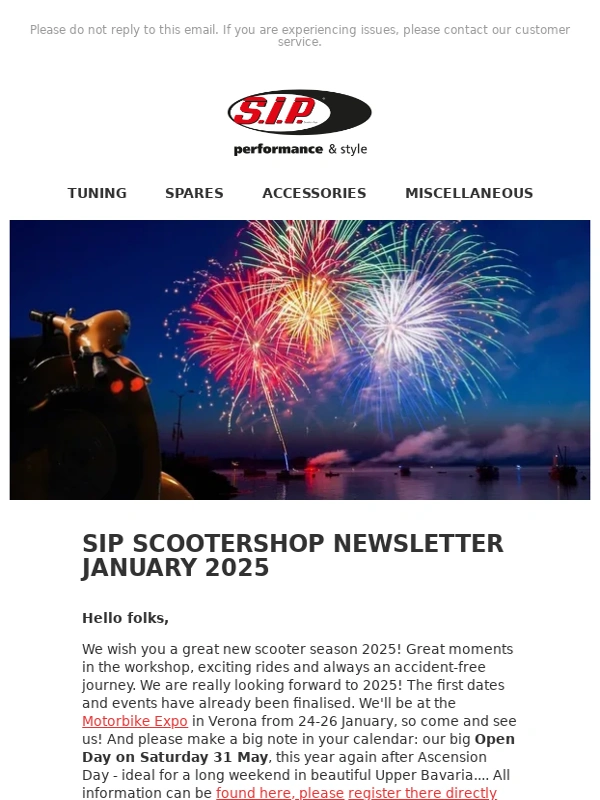 Sip Scootershop - SIP Scootershop Newsletter January 2025