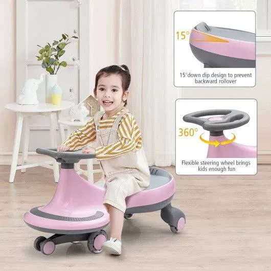 Costway Wiggle Car Ride-on Toy with Flashing Wheels