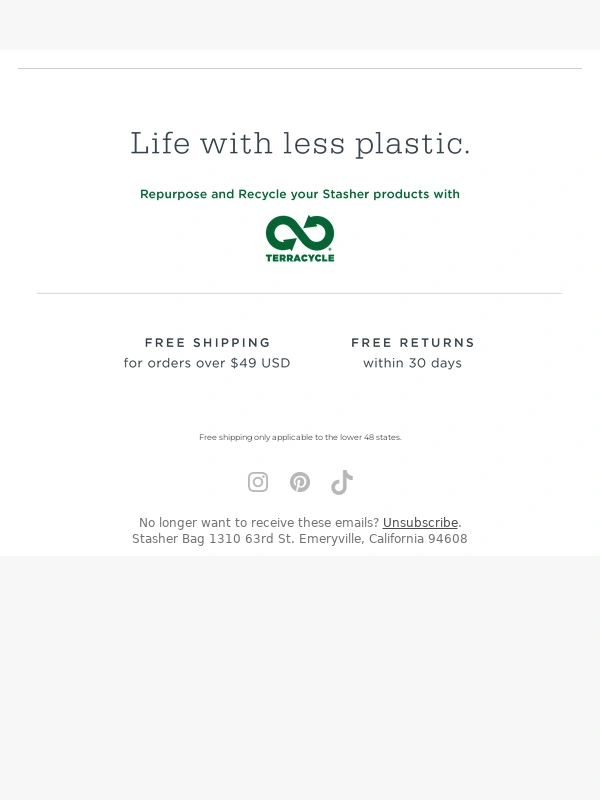 stasher - FREE Sandwich Bag on us For Earth Day ?