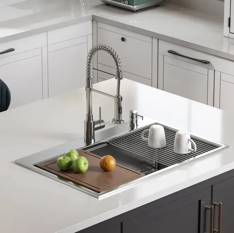 Stainless Steel Top-Mount Sink 33 Inch Drop In Kitchen Sinks