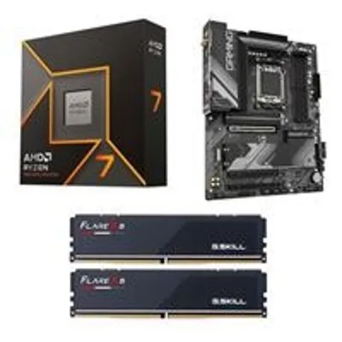AMD AMD Ryzen 7 9700X, Gigabyte B650 Gaming X AX v2, G.Skill Flare X5 Series 32GB DDR5-6000 Kit, Computer Build Bundle
