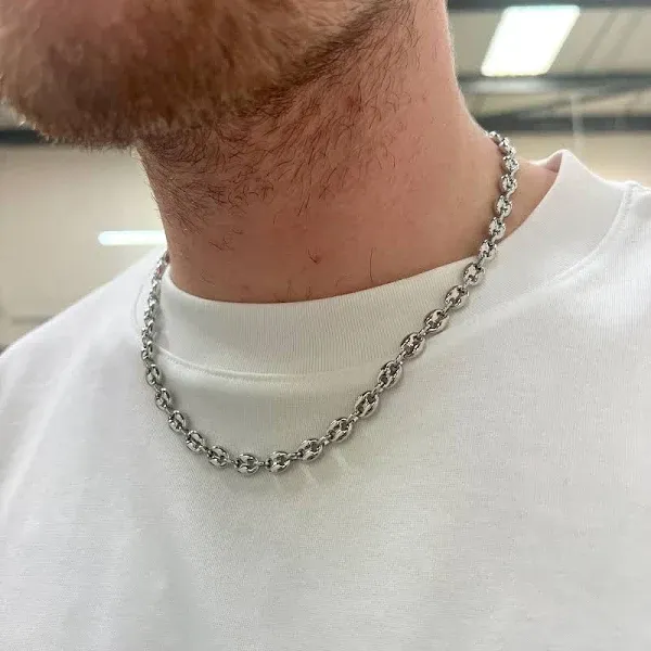 Twistedpendant Silver Anchor Mariner Chain Mens Chain 7mm Silver Chain Mens