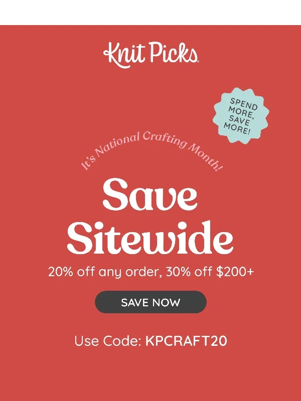 Knit Picks - 20% or 30% Sitewide,Your Choice!