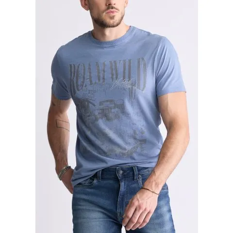 BUFFALO David Bitton Tice Men's Short-Sleeve Graphic T-Shirt, Coronet Blue - BM24472