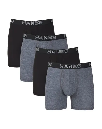 Hanes Mens Boxer Brief 4-Pack Ultimate Comfort Flex Fit Total Support Pouch