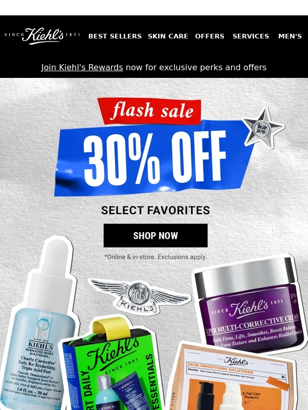 Kiehls - ? LAST DAY for 30% OFF Flash Sale