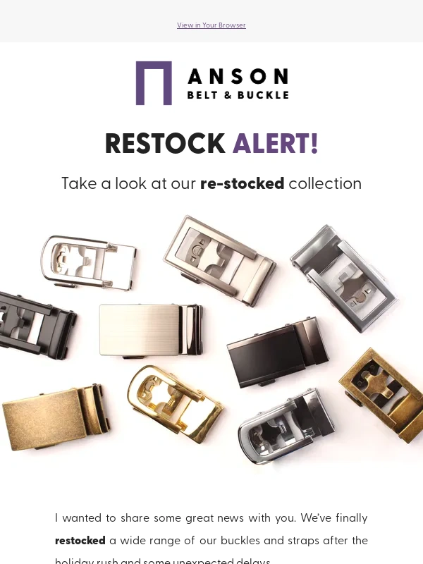 Anson Belt - Your Favorites Are Back—Re-stocked collection!