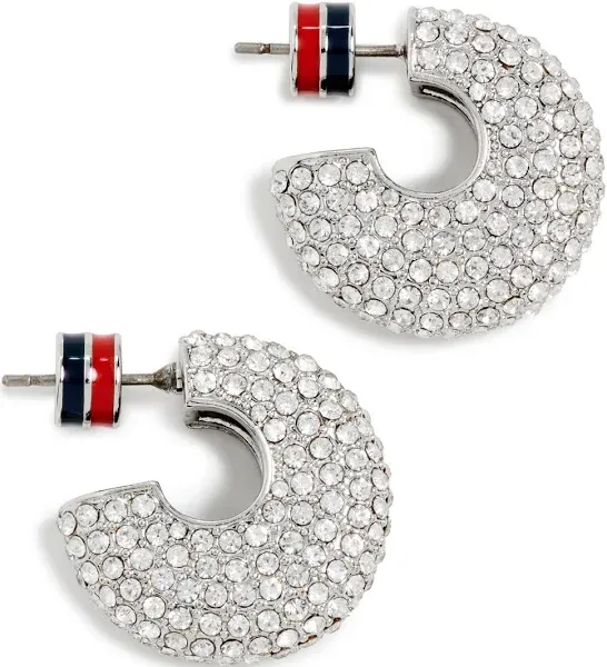 Clare V. Le Hoop Pave Earrings