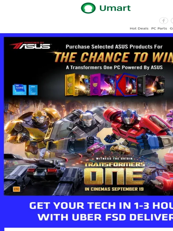 Umart - Shop ASUS,Enter to Win a Custom Transformers PC!
