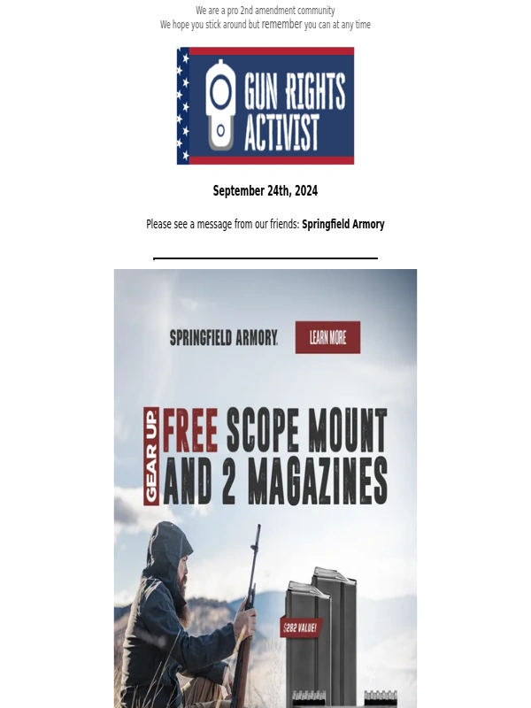 Springfield Armory - Free Scope Mount + 2 Extra Magazines with M1A™ Rifles