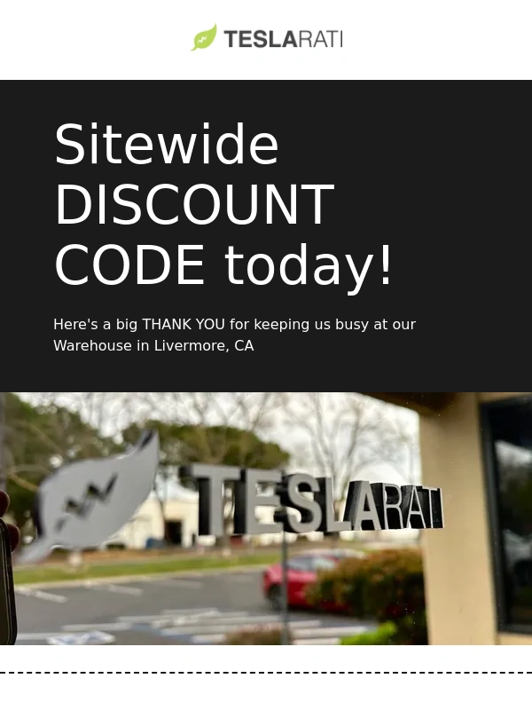 Teslarati - TODAY's DISCOUNT CODE - Sitewide,all products