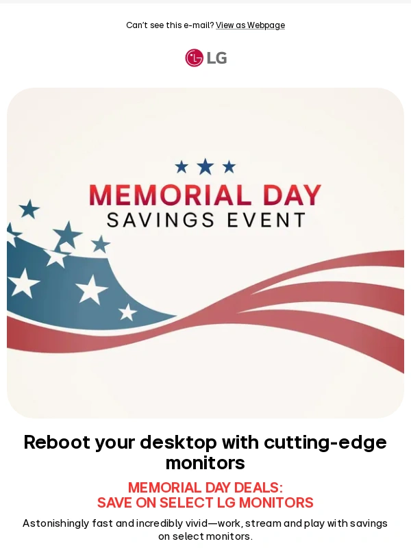 LG - Put it all on display with extended Memorial Day LG monitor deals
