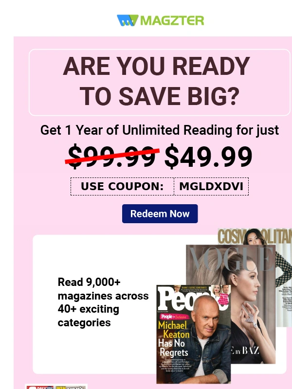 Magzter - Ready for Savings? Your Coupon Code Awaits!