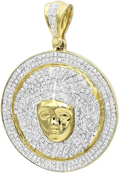 1 Carat Medusa Head Pendant in 10K White Gold