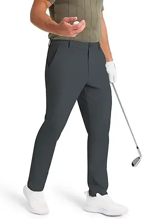 SNOWTEN Mens Classic Fit Golf Pants Stretch Work Dress Pants 30/32/34 Lightweight Casual Pants with Pockets