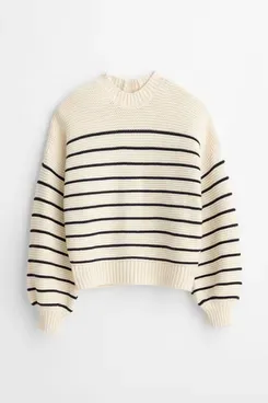 Alex Mill Button-Back Crewneck Sweater in Stripe