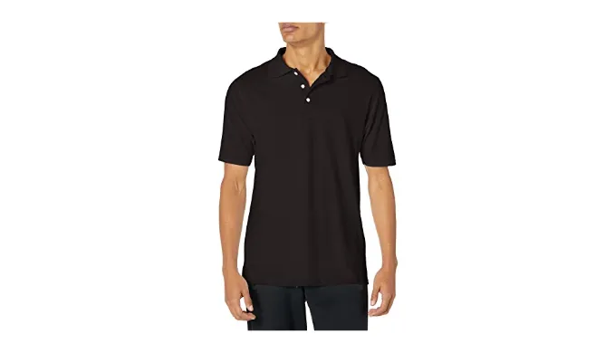 Hanes mens Short Sleeve X-temp Performance Polo fashion t shirts, Black, X-Large US