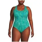 Lands' End Women's D-Cup Tugless X-Back One Piece Swimsuit