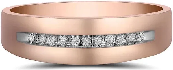 10K White Gold Round Brilliant Cut Diamond Band Ring