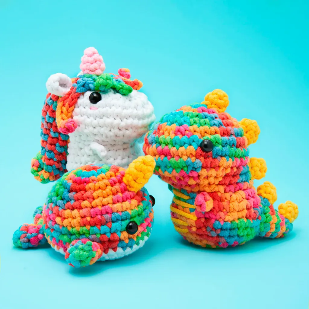 The Woobles Retro Rainbow Revelers Crochet Bundle
