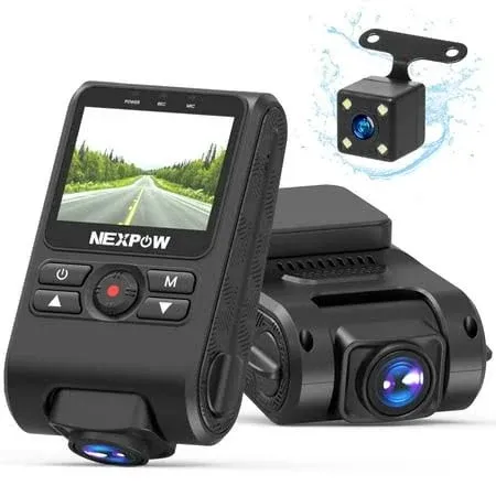 Nexpow Front and Rear 1080P Full HD Dash Camera