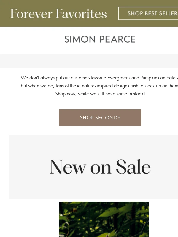 Simon Pearce - Now on Sale: Evergreen + Pumpkin Seconds