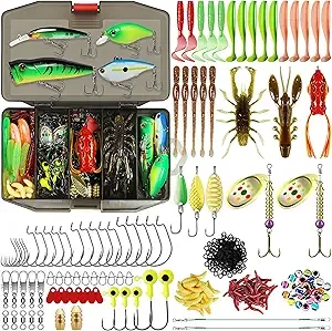 TRUSCEND Widely Used Fishing Bait Rigs Worth Every Penny, Selected Fishing Lures & Tackle Kit for Freshwater Fishing, Economic/Giftable/Premium Starter Fishing Gear Set Available