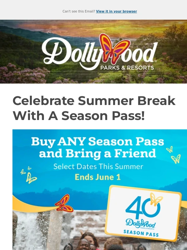 Dollywood - School’s Out! Score Summer Savings at Dollywood ☀️