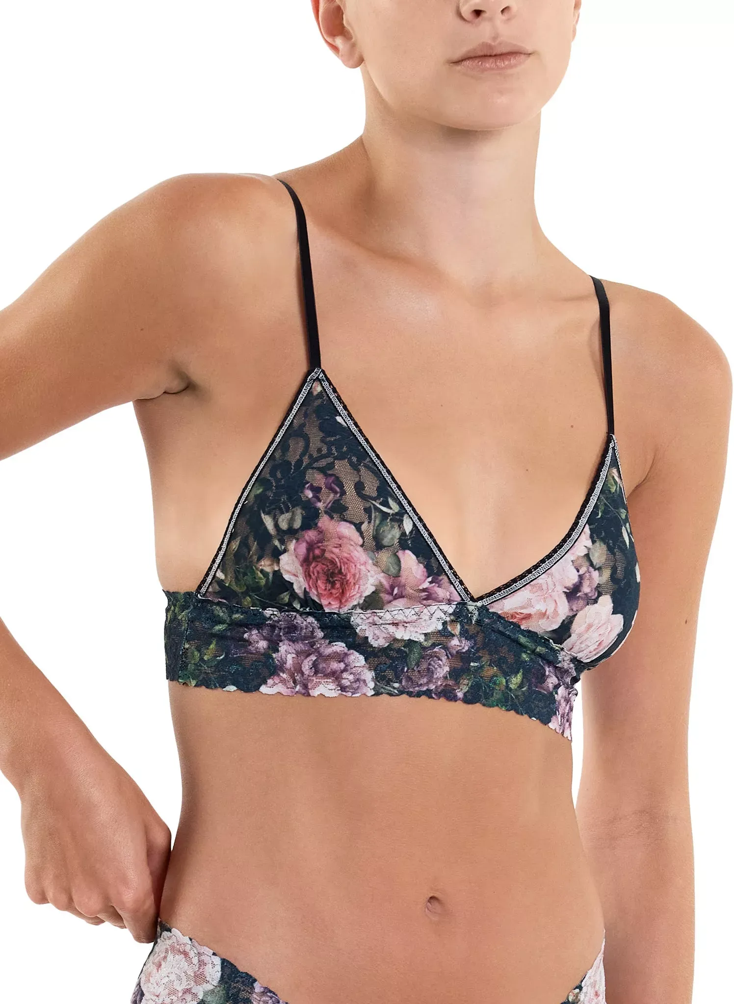Hanky Panky Women's Printed Signature Lace Padded Triangle Bralette - Romantique, S
