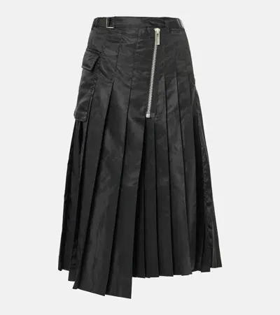 Twill Midi Skirt In Schwarz